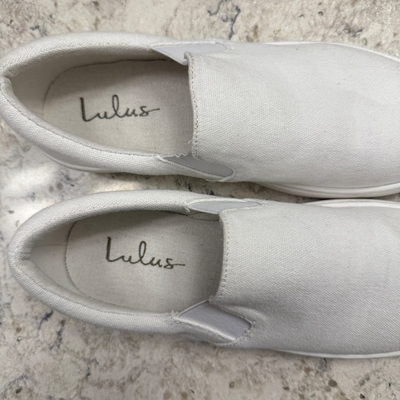 Pre-Owned Dylann White Canvas Slip On Platform sneakers by Lulus size 8 -cp - Picture 2 of 9
